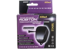 Адаптер питания универсальный В СЕТЬ 1.5-12.0V 8 РАЗЪЕМОВ ROBITON SN500S