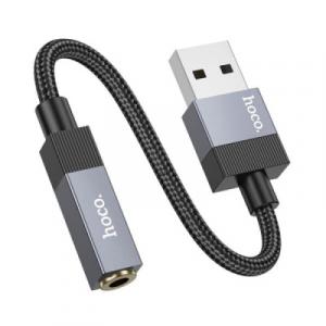ПЕРЕХОДНИК ДЖЕК3.5F(4POLE)<>USB(AM) 0,15м HOCO UPA32D Black