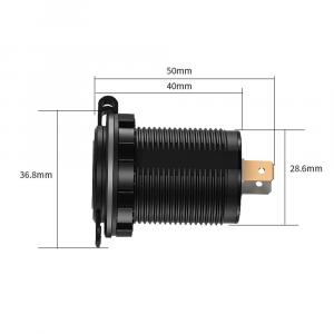 АДАПТЕР ПИТАНИЯ ВРЕЗНОЙ 5.0V 2.1A+1.0A USBx2 В АВТОМОБИЛЬНУЮ ПАНЕЛЬ IN:12-24V, установка D29мм