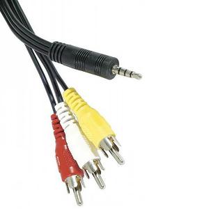 КАБЕЛЬ ДЖЕК3.5M(4POLE)=3RCA(M) 1,5М AV23