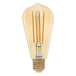 ЛАМПА LED 220V E27 ДЕКОРАТИВНАЯ ФИЛАМЕНТ 13.0W 2700K ST64 870Лм General золотой диммируемая