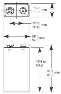 БАТАРЕЙКА 9.0V (КРОНА) 6F22 GP