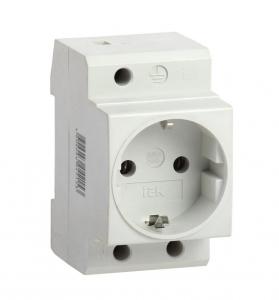 РОЗЕТКА 220В НА DIN-РЕЙКУ 2P+N 16A IEK