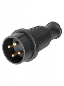 ВИЛКА 380В ПЕРЕНОСНАЯ КАУЧУК 3Р+Е 32А IP44 TDM