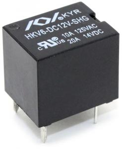 РЕЛЕ  12VDC, Ш15.0*Д19.0*В15.0мм, Ток коммутации 10A 5pin HKV6-DC12V-SHG HUIKE