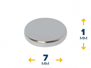 Неодимовый магнит диск  7х 1 мм (0,33кг)