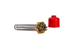 БЛОК ТЭН  6000W G2" (3*2000W) 220/380 L400MM, РЕЗЬБА D-59ММ нерж., фл.латунь,
 трубка под термостат CN