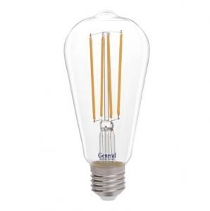 ЛАМПА LED 220V E27 ДЕКОРАТИВНАЯ ФИЛАМЕНТ 10.0W 2700K ST64 870Лм General