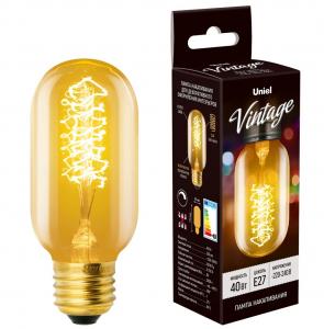 ЛАМПА ДЕКОРАТИВНАЯ 220V 40W ЭДИСОНА E27 L45A Uniel Vintage Golden
