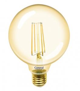 ЛАМПА LED 220V E27 ДЕКОРАТИВНАЯ ФИЛАМЕНТ 10.0W 2700K G95 шар 1025Лм General