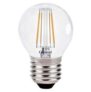 ЛАМПА LED 220V E27 ДЕКОРАТИВНАЯ ФИЛАМЕНТ  7.0W 6500K G45 шар 560Лм General