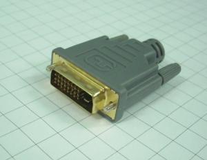 РАЗЪЕМ DVI-D DVI-25M (DVI24+1) DUAL LINK РАЗБОРНЫЙ НА КАБЕЛЬ GOLD