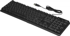 КЛАВИАТУРА USB Defender Elemental HB-239 RU, 104 кнопки+FN, 1.8м, черная