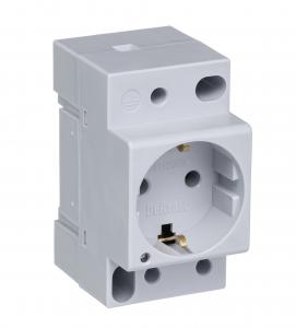 РОЗЕТКА 220В НА DIN-РЕЙКУ 2P+N 16A DEKRAFT РМ-102
